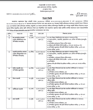 DC Office Thakurgaon (DCTGN) Job circular