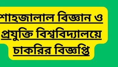 শাহজালাল বিজ্ঞান ও প্রযুক্তি বিশ্ববিদ্যালয়ে চাকরির বিজ্ঞপ্তি