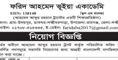 Farid Ahmed Bhuiyan Academy Company Job Circular