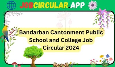 Bandarban Cantonment Public School and College Job Circular 2024